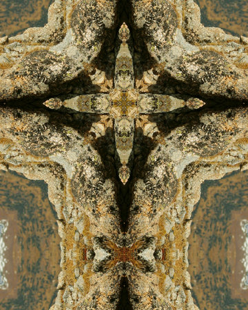 kaleidoscope cross:  Colorado mountain rocks の写真素材