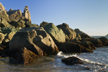 basalt rock formation, Oregon coastの写真素材