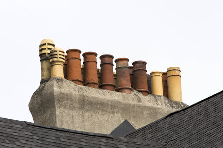 row house chimneys, St  John s, Newfoundlandの写真素材