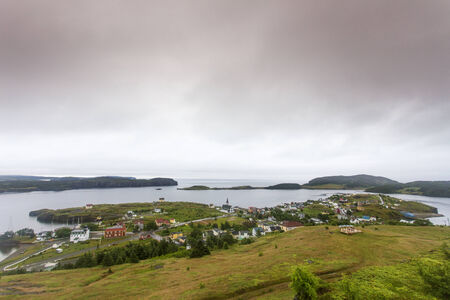 gray morning over town of Trinity, Newfoundlandの写真素材