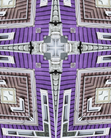 kaleidoscope cross:  colorful jellybean row houses, St. John's, Newfoundland
