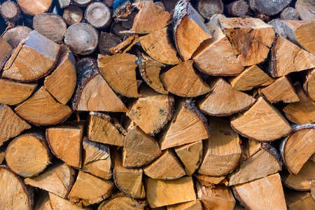 Pile of split lots for firewood; Fogo Island, Newfoundland