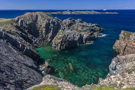 rocky Newfoundland coastline near Bonavistaの写真素材
