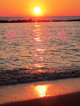 Sunset over Sea Paphos Cyprus