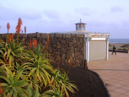 Lanzarote Beach Promenade Canary Islandsの写真素材