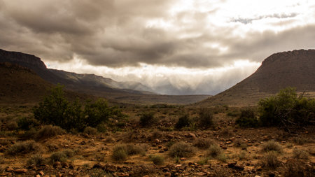 Landscape in the mountains of the Karoo National Park, South Africaの写真素材