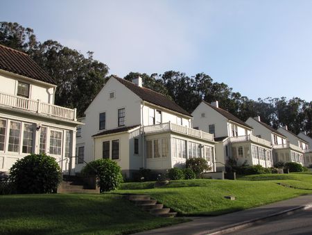 houses in residential area at San Franciscoの写真素材