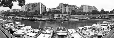 harbour at the center of parisの写真素材