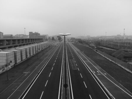 freeway overview from a bridgeの写真素材