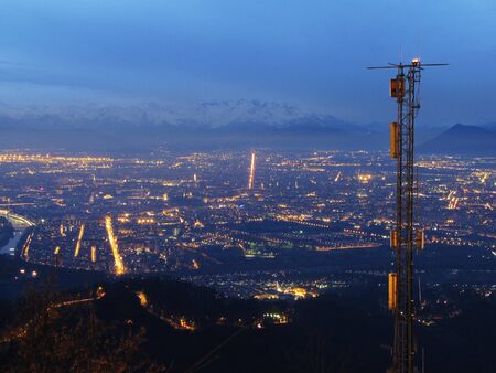 a city by nightの写真素材