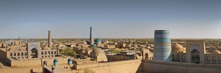Panorama of an ancient city of Khiva, Uzbekistan の写真素材