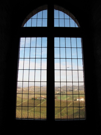 looking through the windowの写真素材