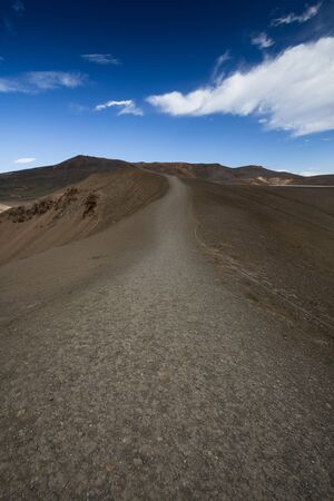 on the border of the craterの写真素材