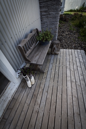 traditional nordic house in iceland detailの写真素材