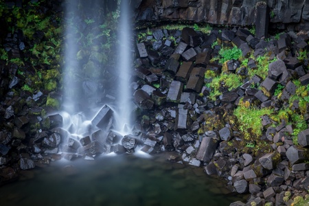 Svartifoss waterfall and basalt columns Iceland