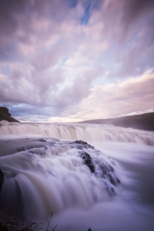 gullfoss waterfallの写真素材