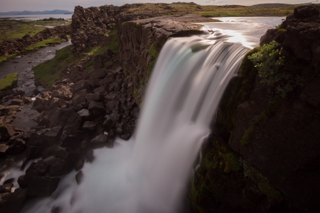 waterfall top viewの写真素材