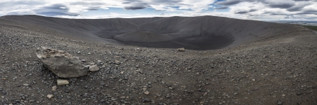 Volcano caldera top viewの写真素材