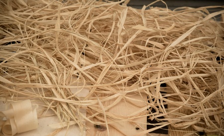 wooden shavingの写真素材