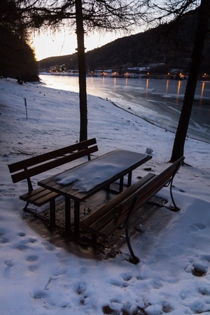  frozen lake の写真素材