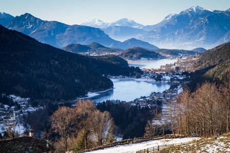 mountain valley panoramic viewの写真素材