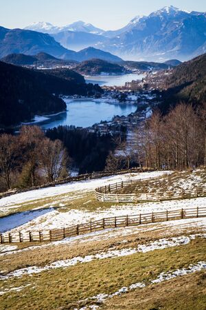 mountain valley panoramic viewの写真素材