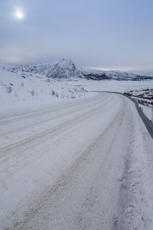 road condition during winter timeの写真素材