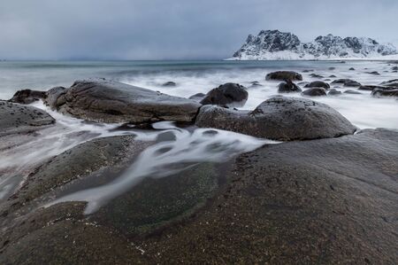 lofoten island beautiful natural landscapeの写真素材