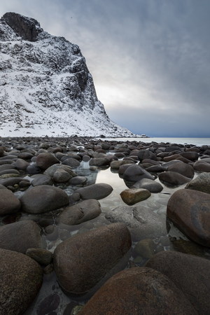lofoten island beautiful natural landscapeの写真素材