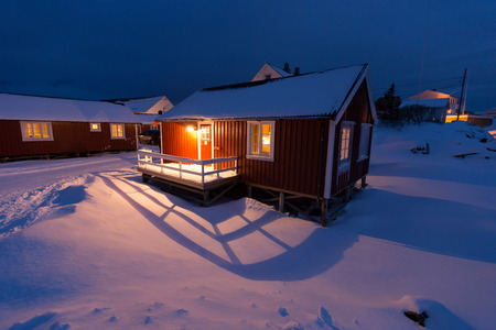 artic night at lofoten islandの写真素材