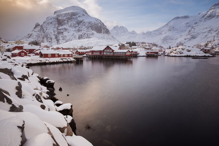 lofoten island during winter timeの写真素材