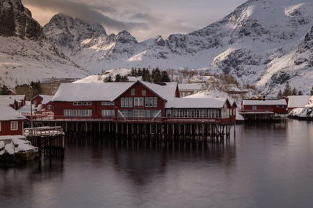 lofoten island during winter time