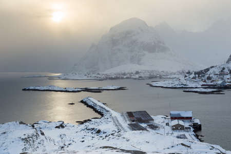 lofoten island during winter timeの写真素材