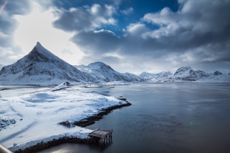 lofoten island during winter time