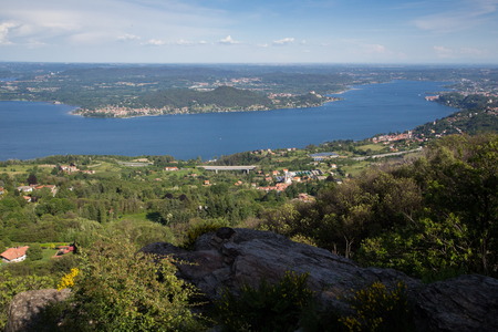 aerial view from the top of the hillの写真素材