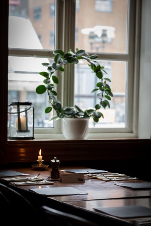 table in the bar
