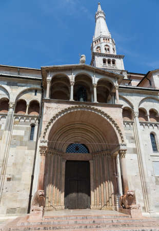 Modena main cathedral lateral gateの写真素材