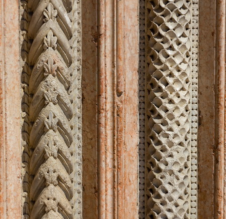 handmade decoration in stone columnの写真素材
