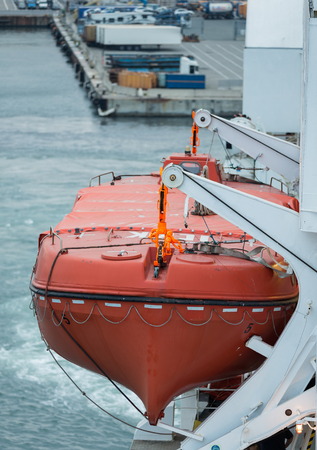 lifeboat for emergency in case of disasterの写真素材