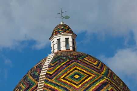 dome with colored tiles on the roof