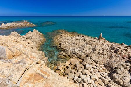 transparent sea in Sardina Islandの写真素材