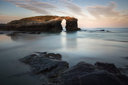 Playa de les catedrales, Spainの写真素材