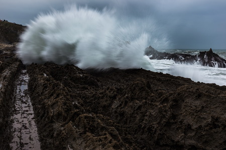 seascape on the Atlantic coast of spainの写真素材