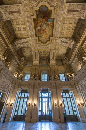 inside Pazzo Madama,  Turin main sightseeingのeditorial素材
