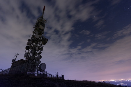 communication tower for broadcasting in the digital worldの写真素材