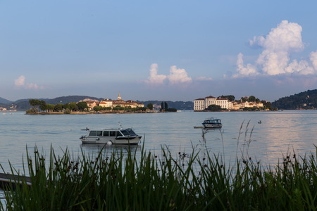 islands in the lago maggiore, Italyの写真素材