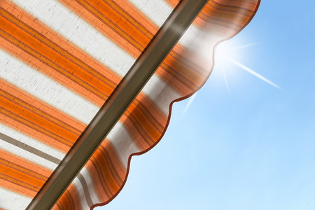 awning protects from hot sunの写真素材