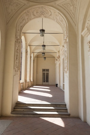 VENARIA, ITALY-JULY 27, 2016: Reggia of Venaria Reale, former royal residence of the Savoy family, today a museum with beautiful outdoor gardens, in Venaria.のeditorial素材