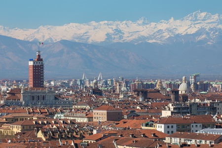 Turin cityscape in a sunny dayの写真素材