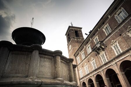 Main square In Fabriano town, Italyの写真素材